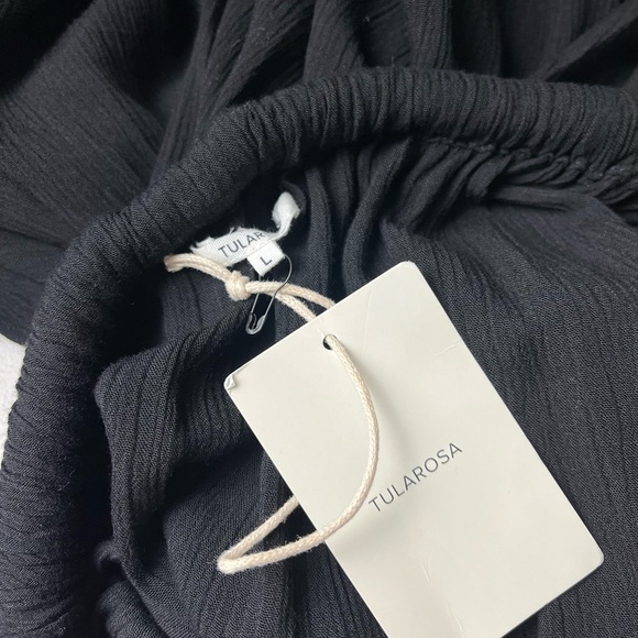 NWT Tularosa Poesie Black Maxi Gauzy Dress L - Picture 8 of 9